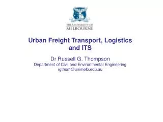 Urban Freight Transport, Logistics and ITS