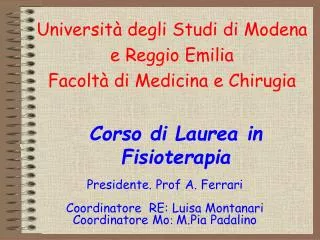 Università degli Studi di Modena e Reggio Emilia Facoltà di Medicina e Chirugia
