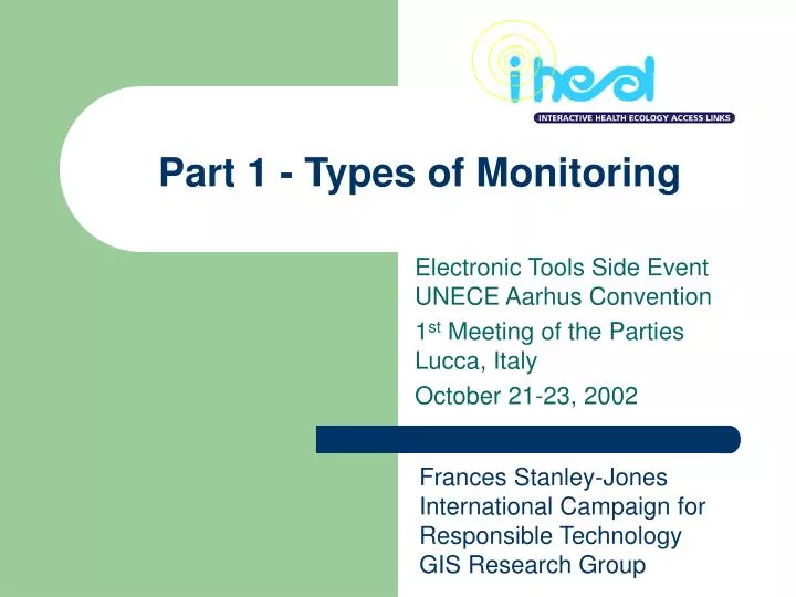 part 1 types of monitoring