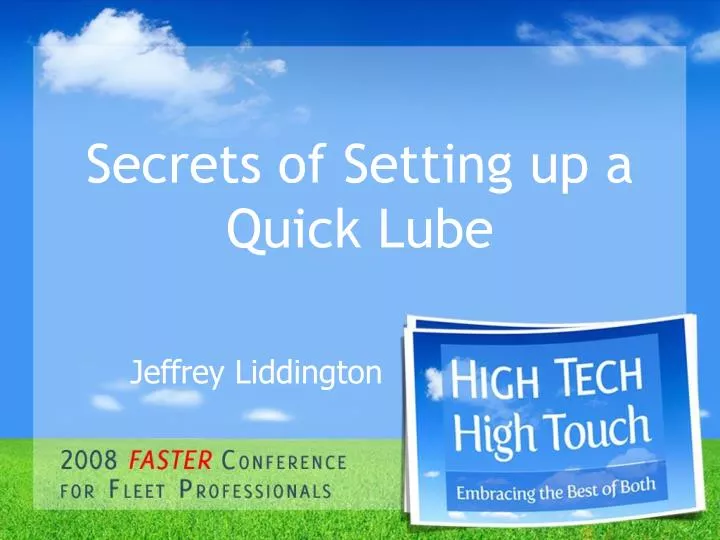 secrets of setting up a quick lube