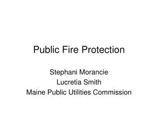 Public Fire Protection