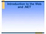 Introduction to the Web and .NET - slide 1