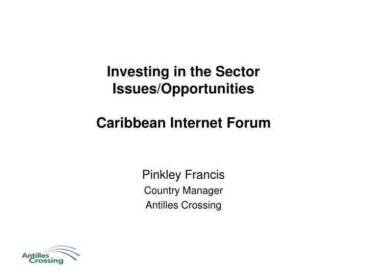 investing in the sector issues opportunities caribbean internet forum