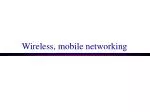 Wireless, mobile networking - slide 1