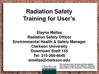 Radiation Safety Training for User’s
