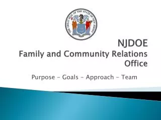NJDOE Family and Community Relations Office