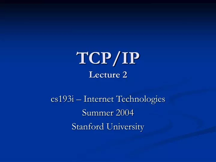 tcp ip lecture 2
