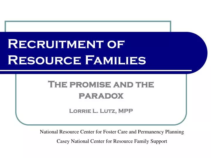 recruitment of resource families
