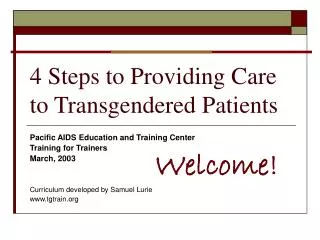 4 Steps to Providing Care to Transgendered Patients
