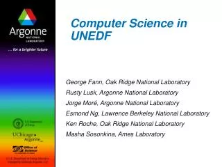 Computer Science in UNEDF
