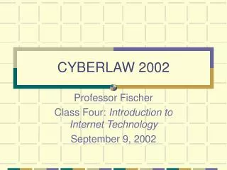 CYBERLAW 2002