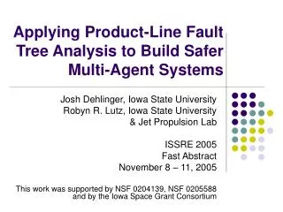 Applying Product-Line Fault Tree Analysis to Build Safer Multi-Agent Systems