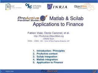 Matlab &amp; Scilab Applications to Finance