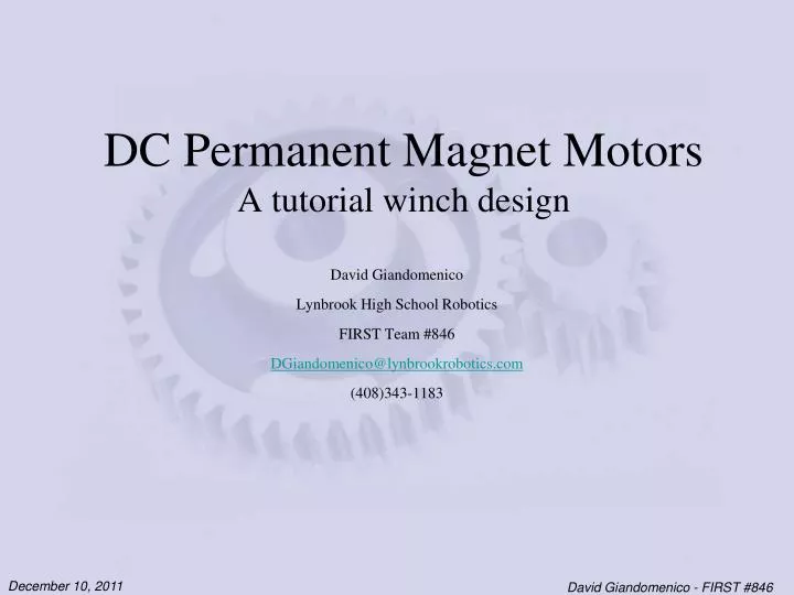 dc permanent magnet motors a tutorial winch design