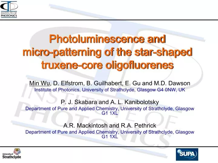 photoluminescence and micro patterning of the star shaped truxene core oligofluorenes