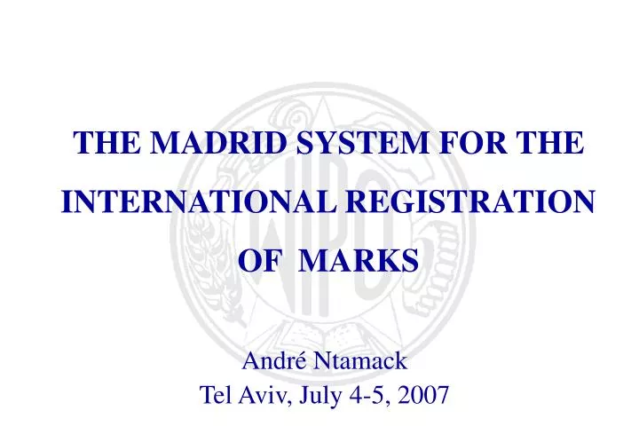 the madrid system for the international registration of marks