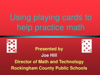 Using playing cards to help practice math