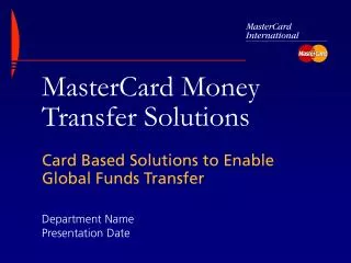 MasterCard Money Transfer Solutions