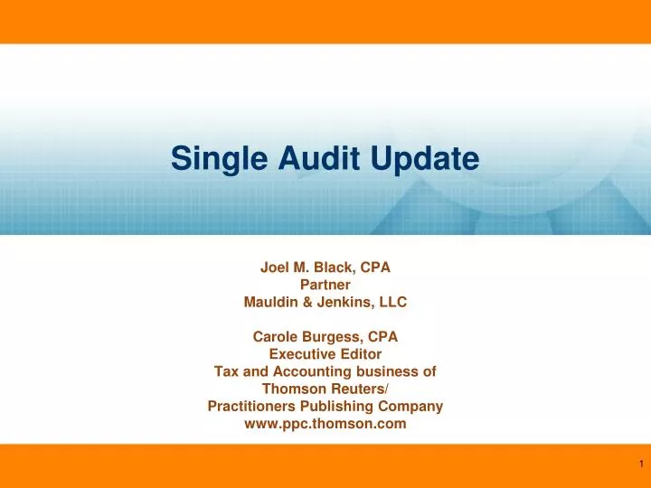 single audit update