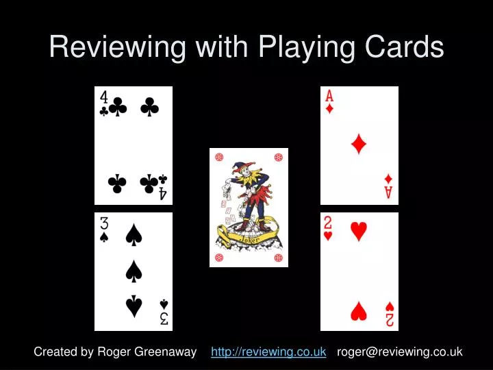 reviewing with playing cards