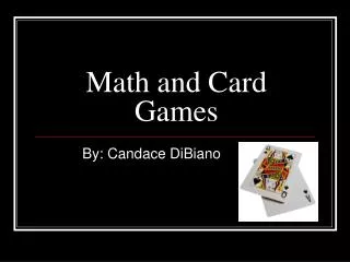Math and Card Games