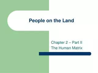 People on the Land