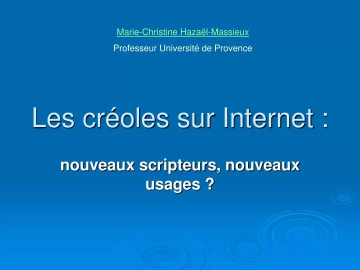 les cr oles sur internet