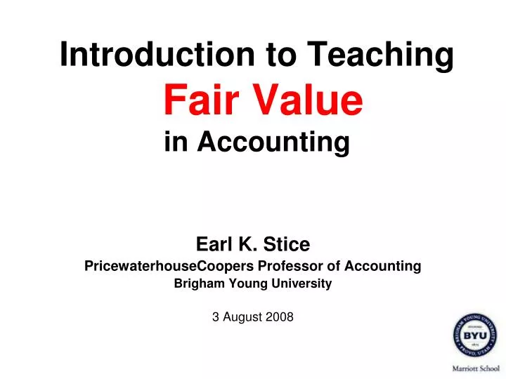 introduction to teaching fair value in accounting