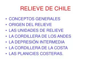 RELIEVE DE CHILE