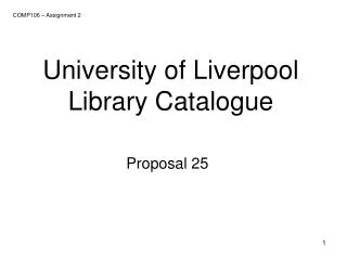 University of Liverpool Library Catalogue