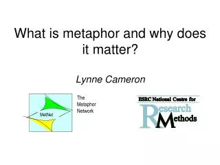 What is metaphor and why does it matter? Lynne Cameron
