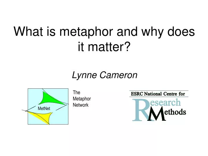 what is metaphor and why does it matter lynne cameron
