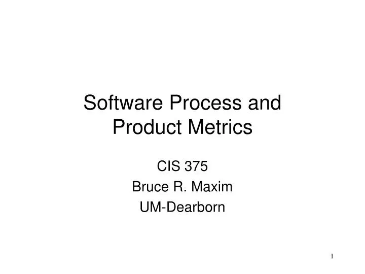 software process and product metrics