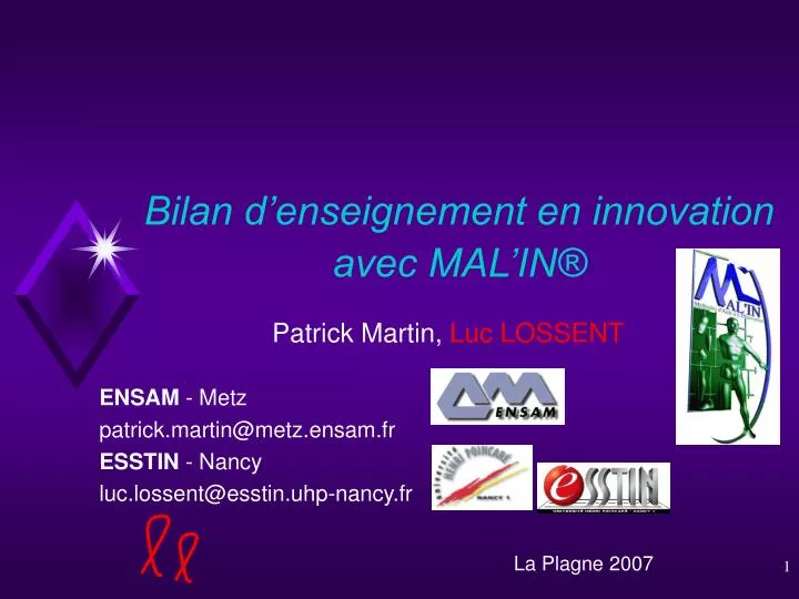 bilan d enseignement en innovation avec mal in