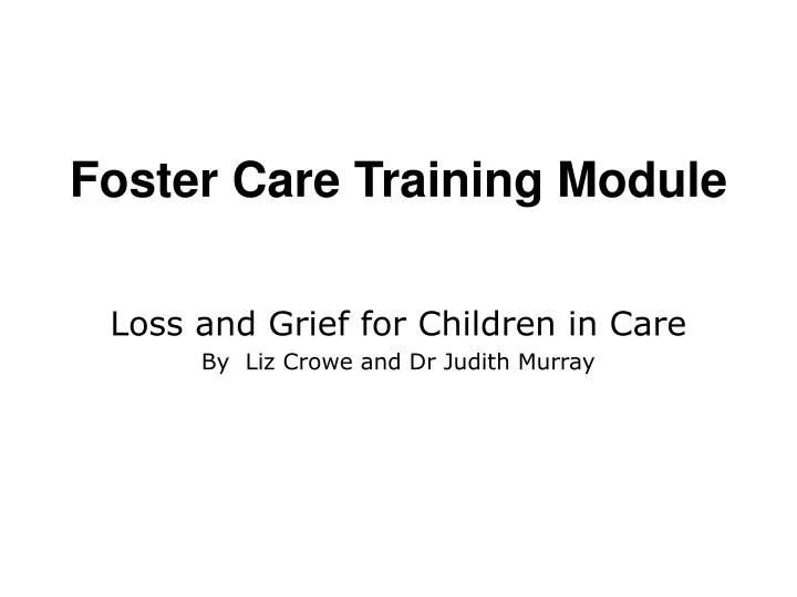 foster care training module