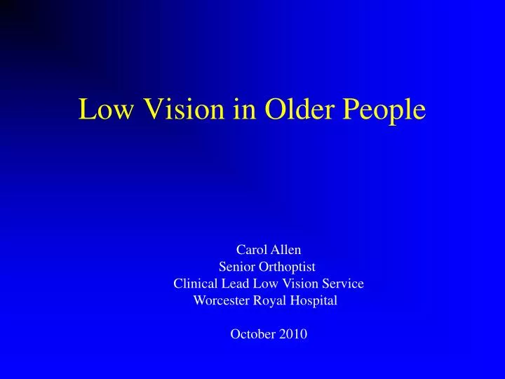 low vision in older people
