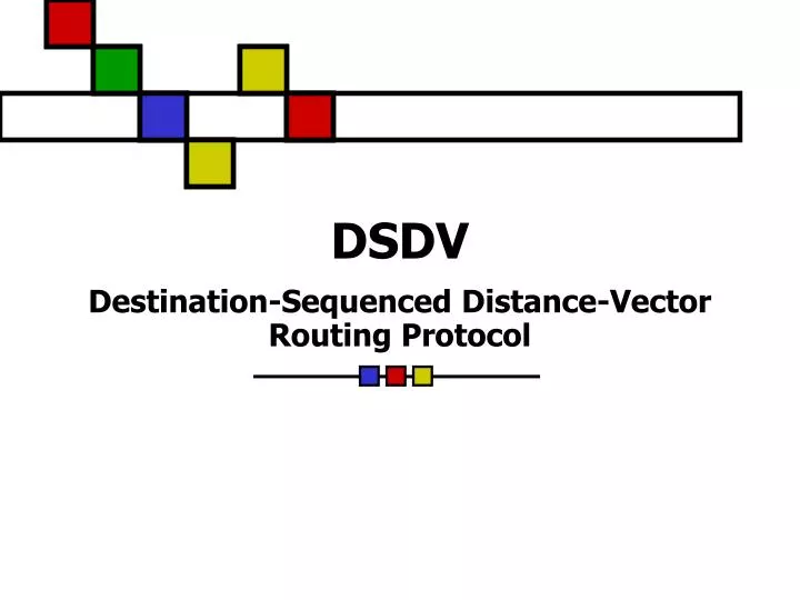 dsdv destination sequenced distance vector routing protocol