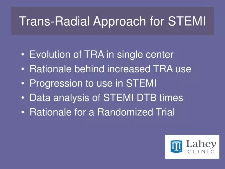 trans radial approach for stemi