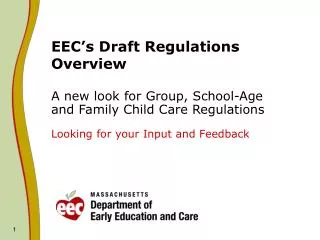 EEC’s Draft Regulations Overview