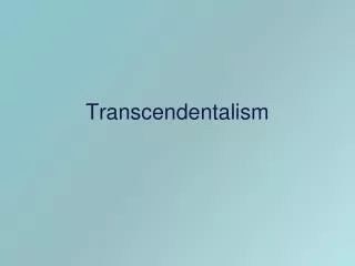 Transcendentalism