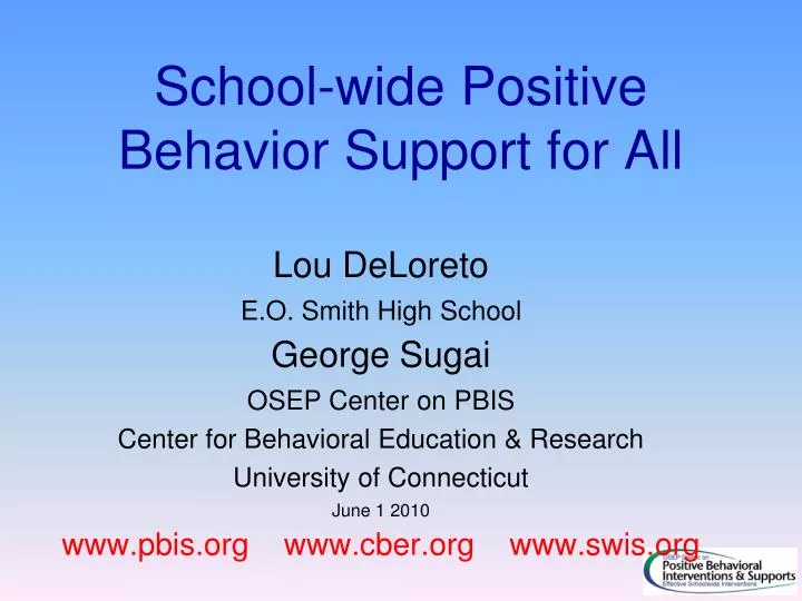 school wide positive behavior support for all