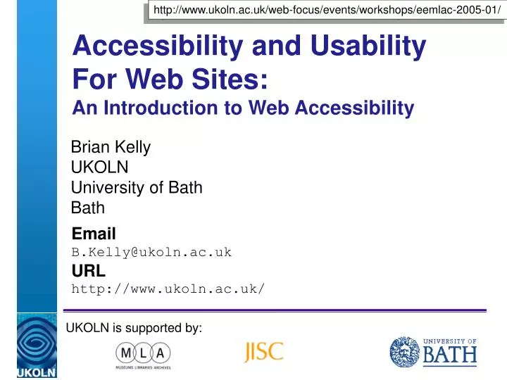 accessibility and usability for web sites an introduction to web accessibility