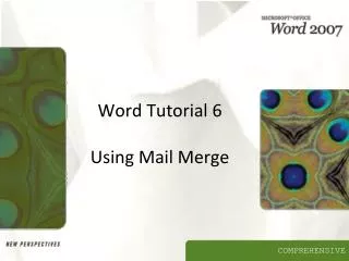 Word Tutorial 6 Using Mail Merge