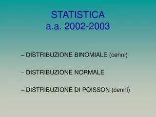 STATISTICA a.a. 2002-2003