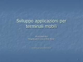 Sviluppo applicazioni per terminali mobili