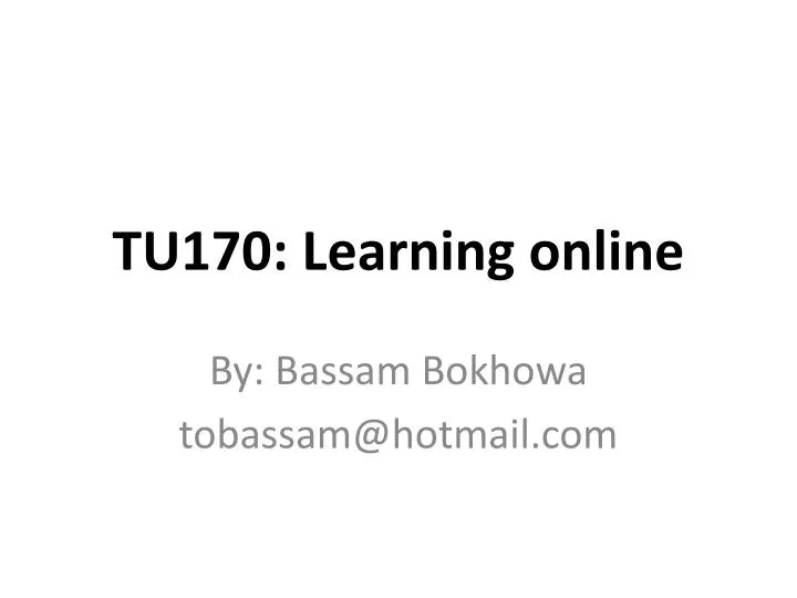 tu170 learning online