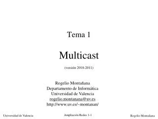 Tema 1 Multicast (versión 2010-2011)