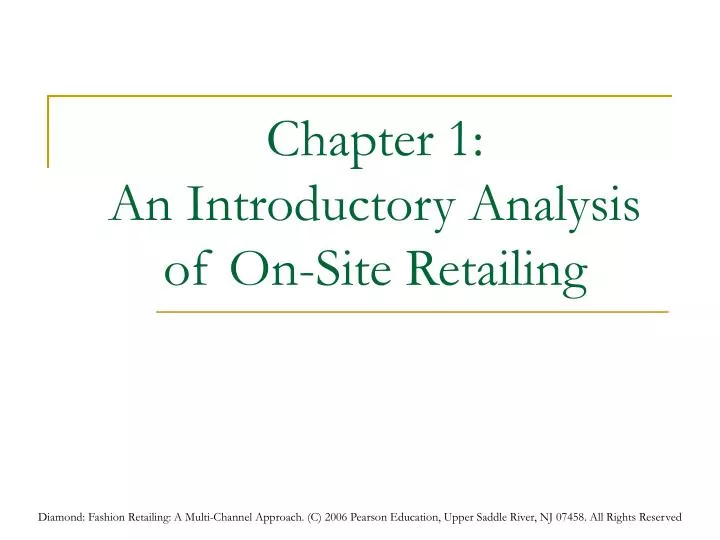 chapter 1 an introductory analysis of on site retailing