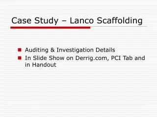 Case Study – Lanco Scaffolding