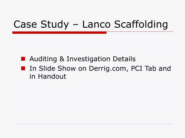 case study lanco scaffolding